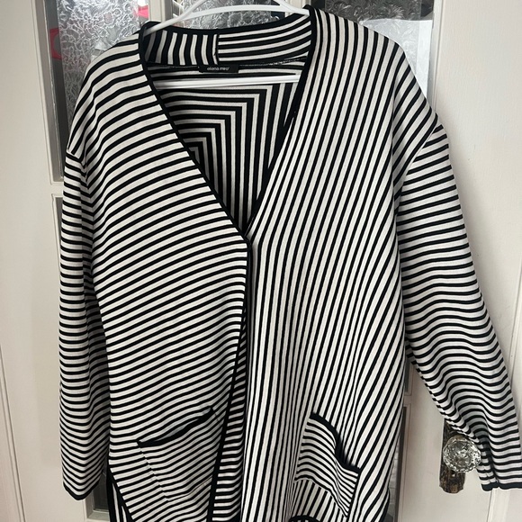 Elena Miro Monochrome Striped Knit | Designer Sweater | Size L - Picture 5 of 5